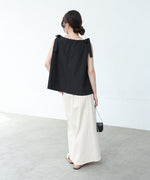 ショルダーリボンデザインブラウス