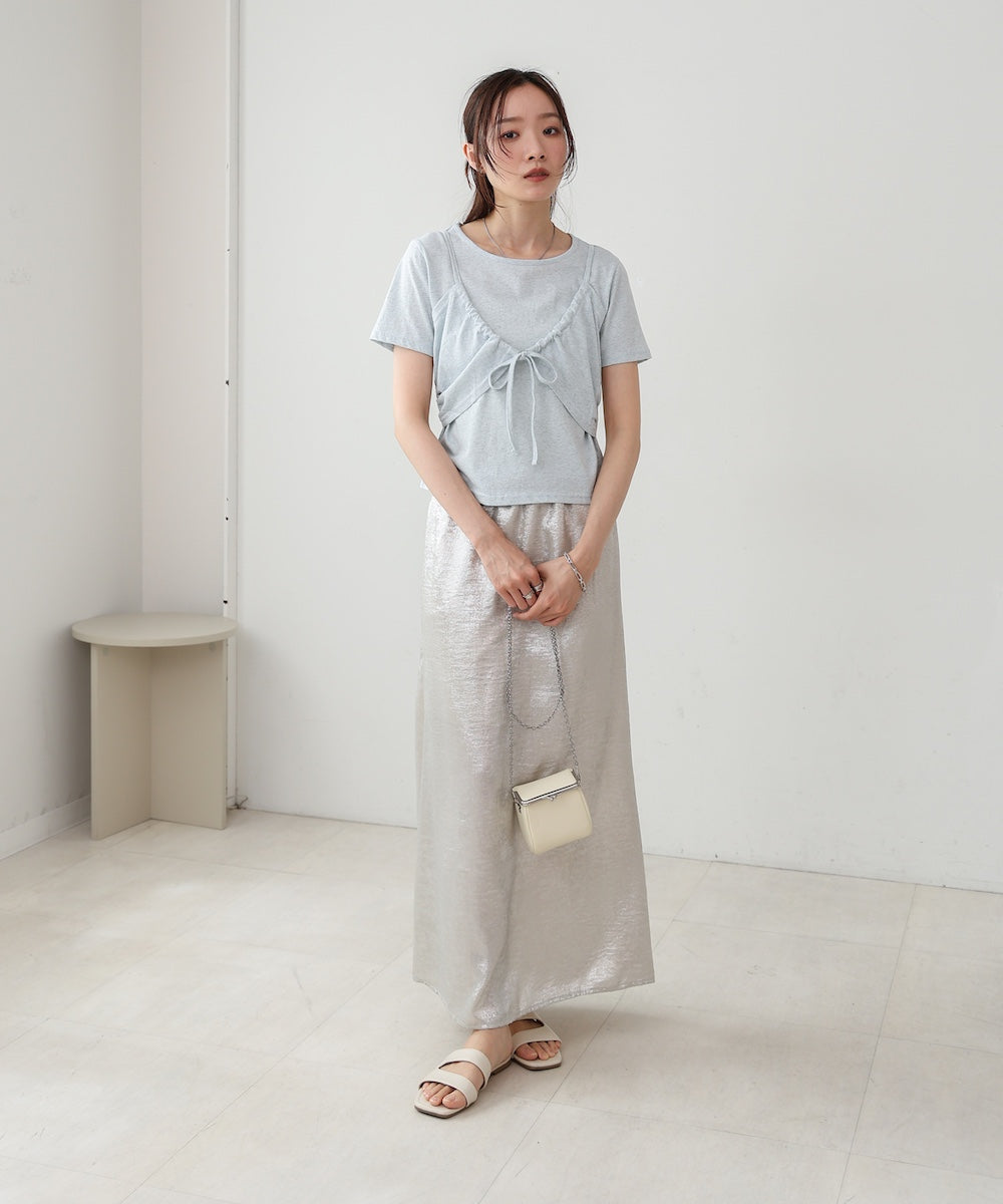 ビスチェレイヤードデザイントップス