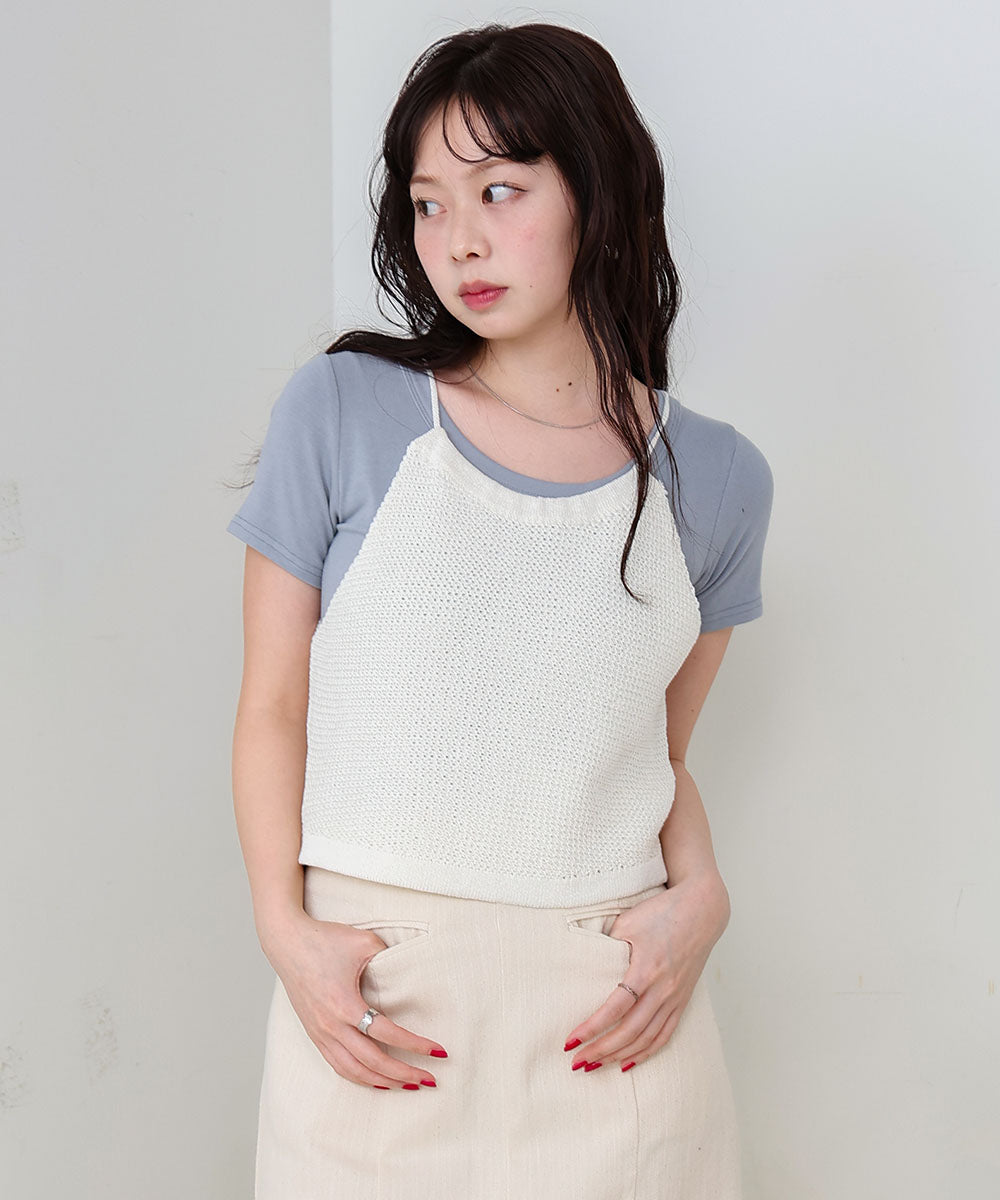 前後2WAYアメスリ リボンニットベスト