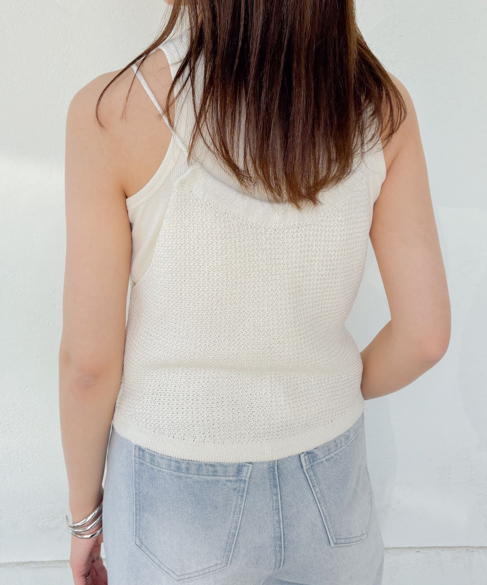 前後2WAYアメスリ リボンニットベスト