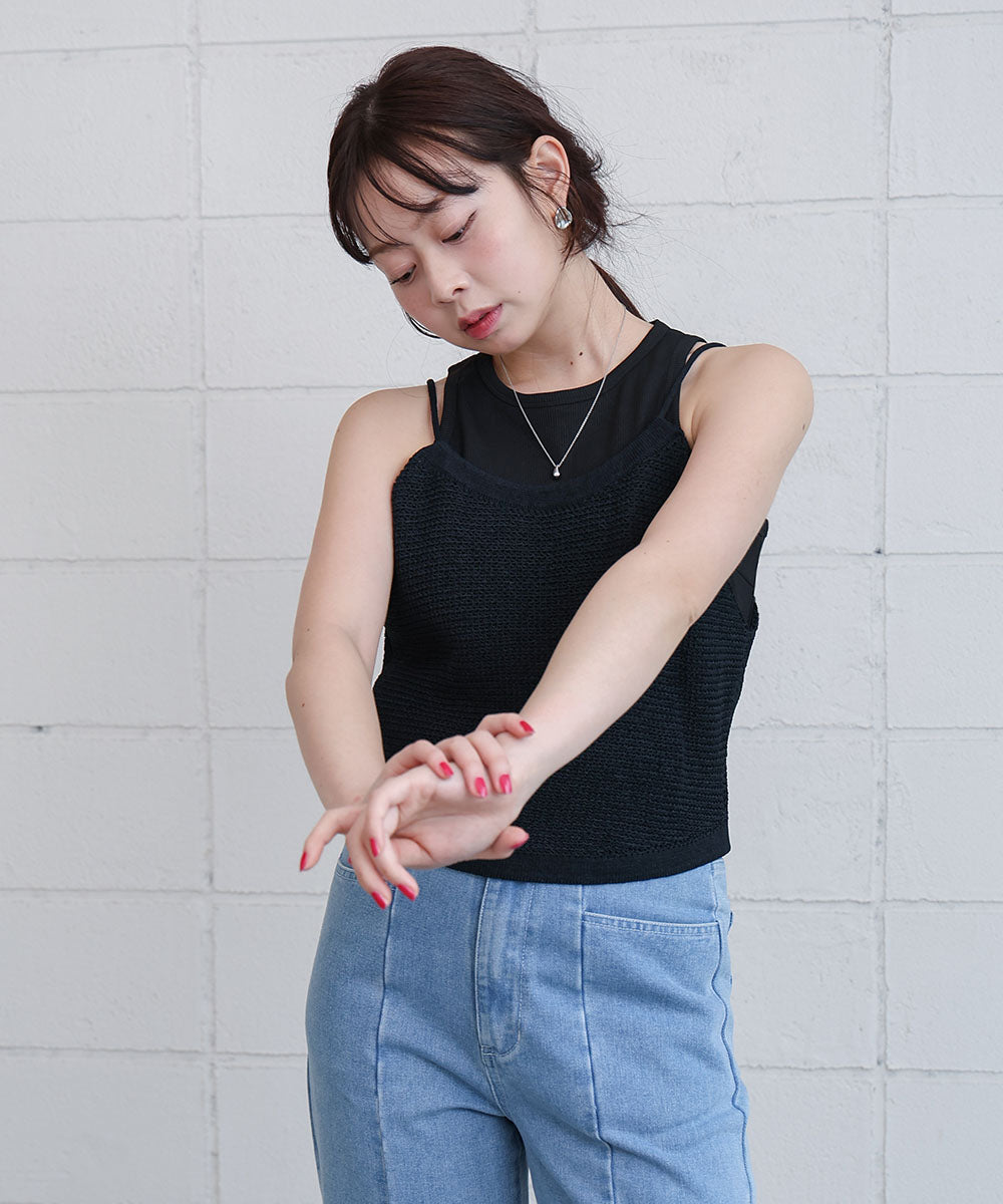 前後2WAYアメスリ リボンニットベスト