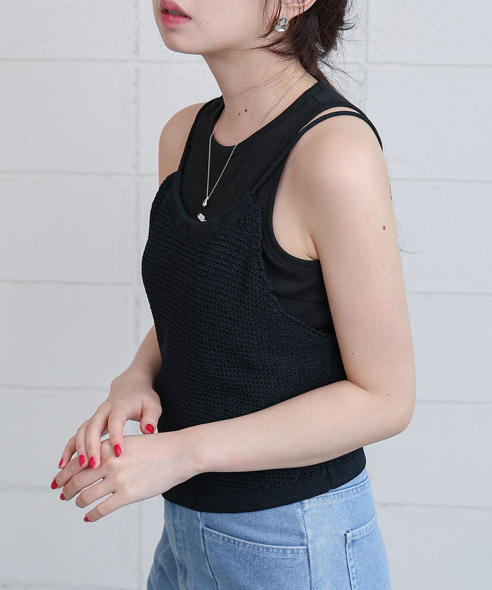 前後2WAYアメスリ リボンニットベスト