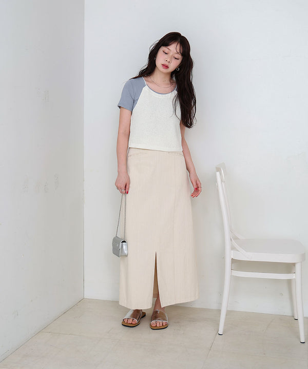 前後2WAYアメスリ リボンニットベスト