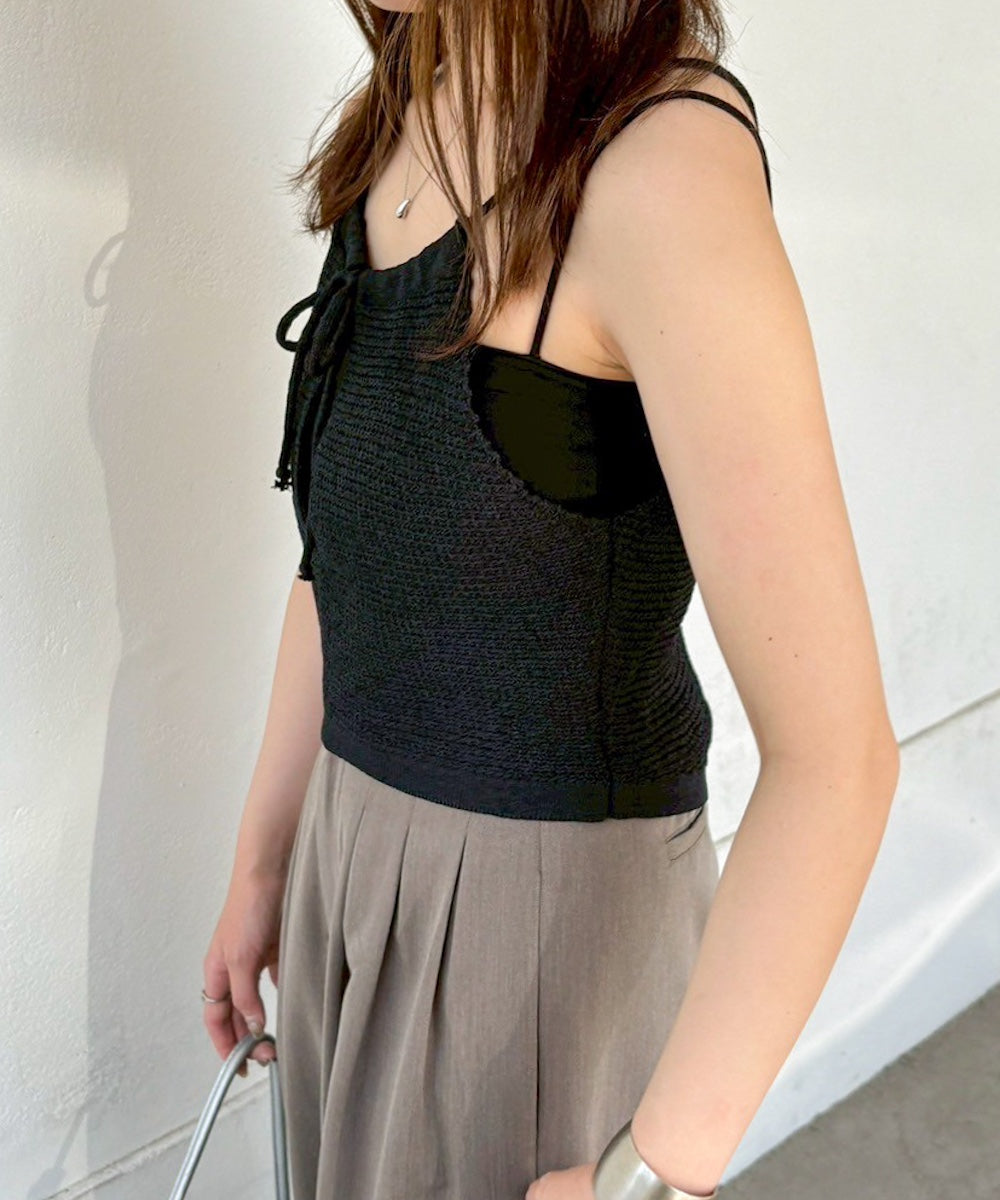 前後2WAYアメスリ リボンニットベスト