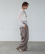 アシメヘムデザインスリットレーストップス