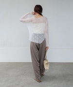 アシメヘムデザインスリットレーストップス