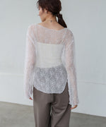 アシメヘムデザインスリットレーストップス