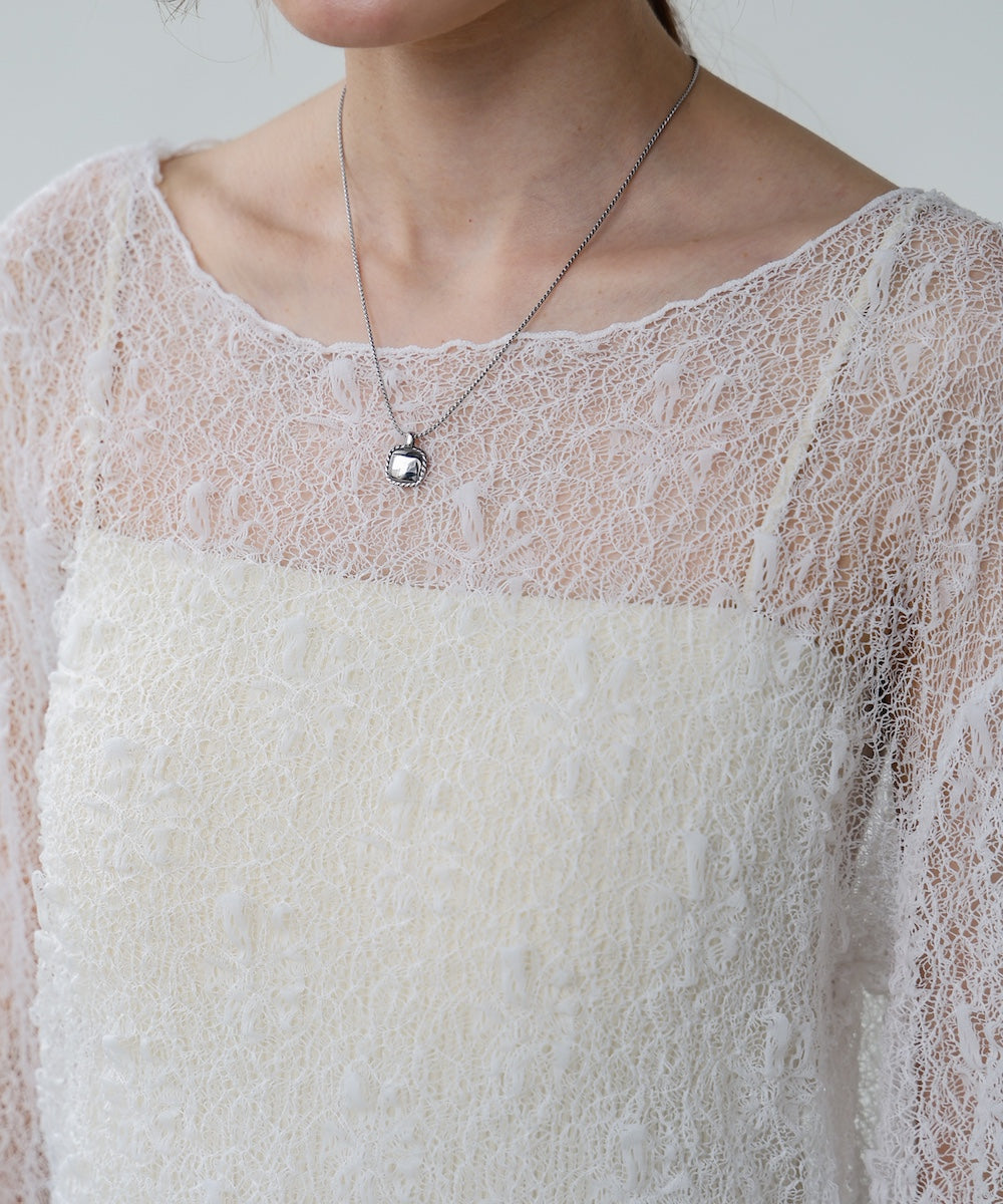 アシメヘムデザインスリットレーストップス