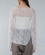 アシメヘムデザインスリットレーストップス