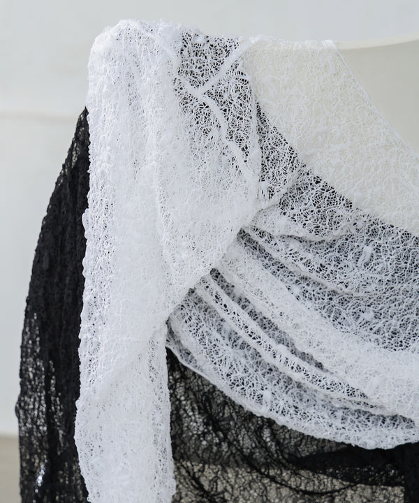 アシメヘムデザインスリットレーストップス