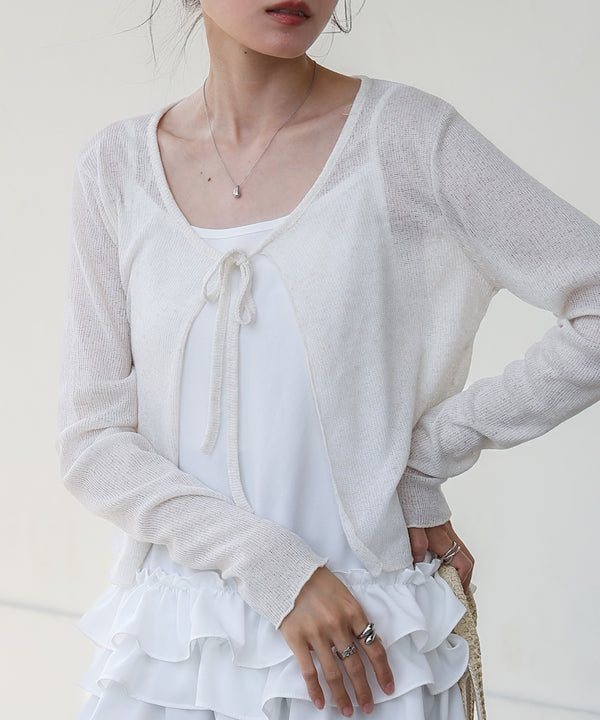 メランジリボンカーディガン