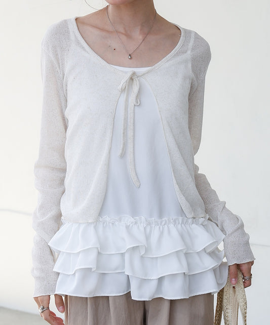 メランジリボンカーディガン