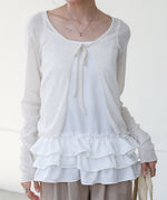 メランジリボンカーディガン