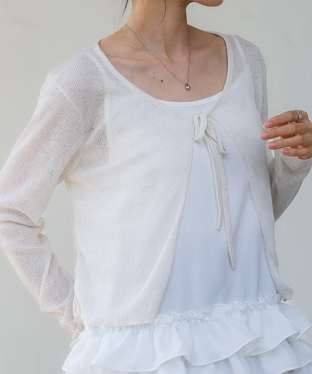 メランジリボンカーディガン