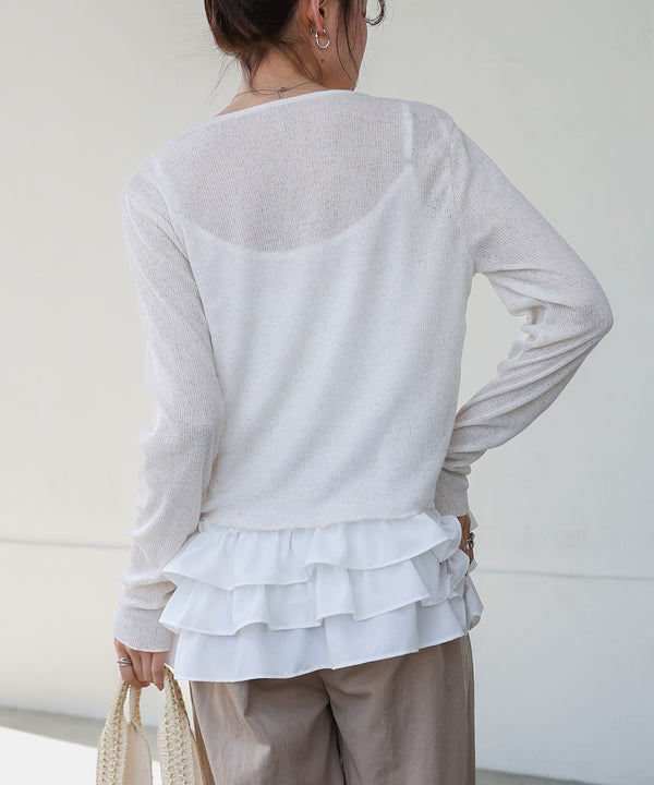 メランジリボンカーディガン