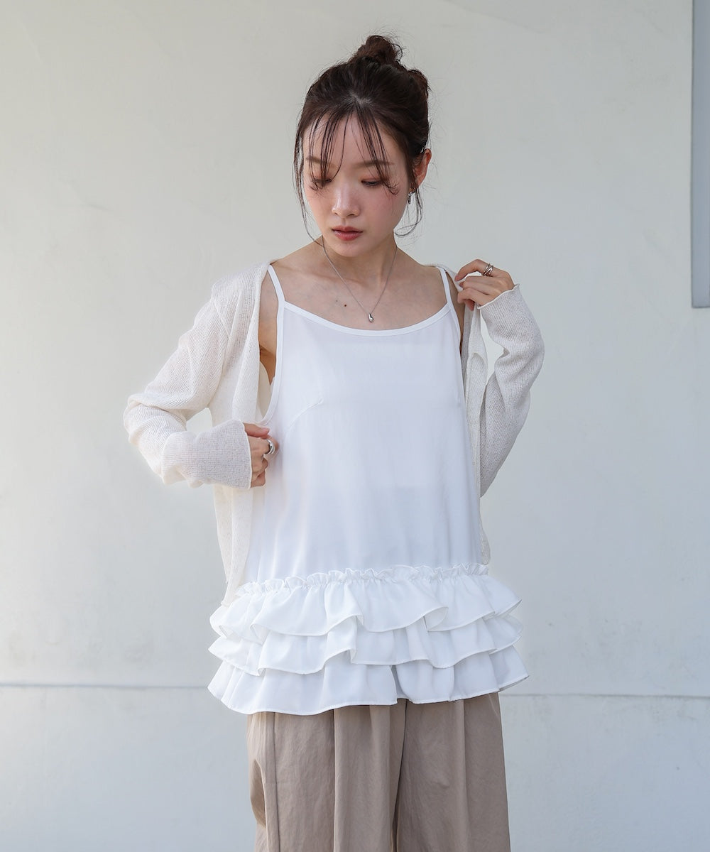 メランジリボンカーディガン