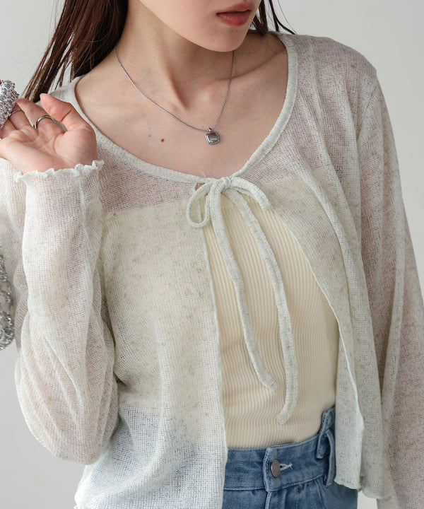 メランジリボンカーディガン