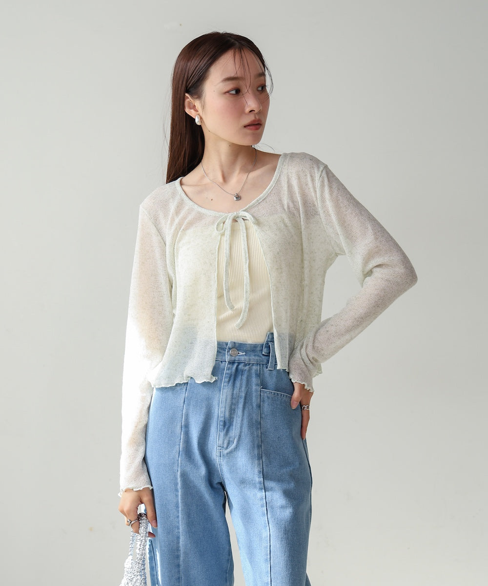 メランジリボンカーディガン