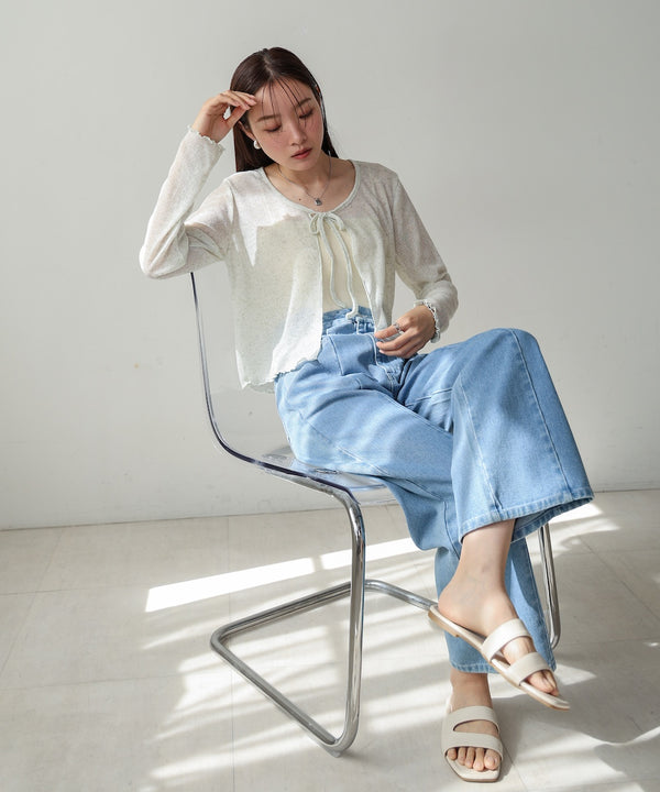 メランジリボンカーディガン