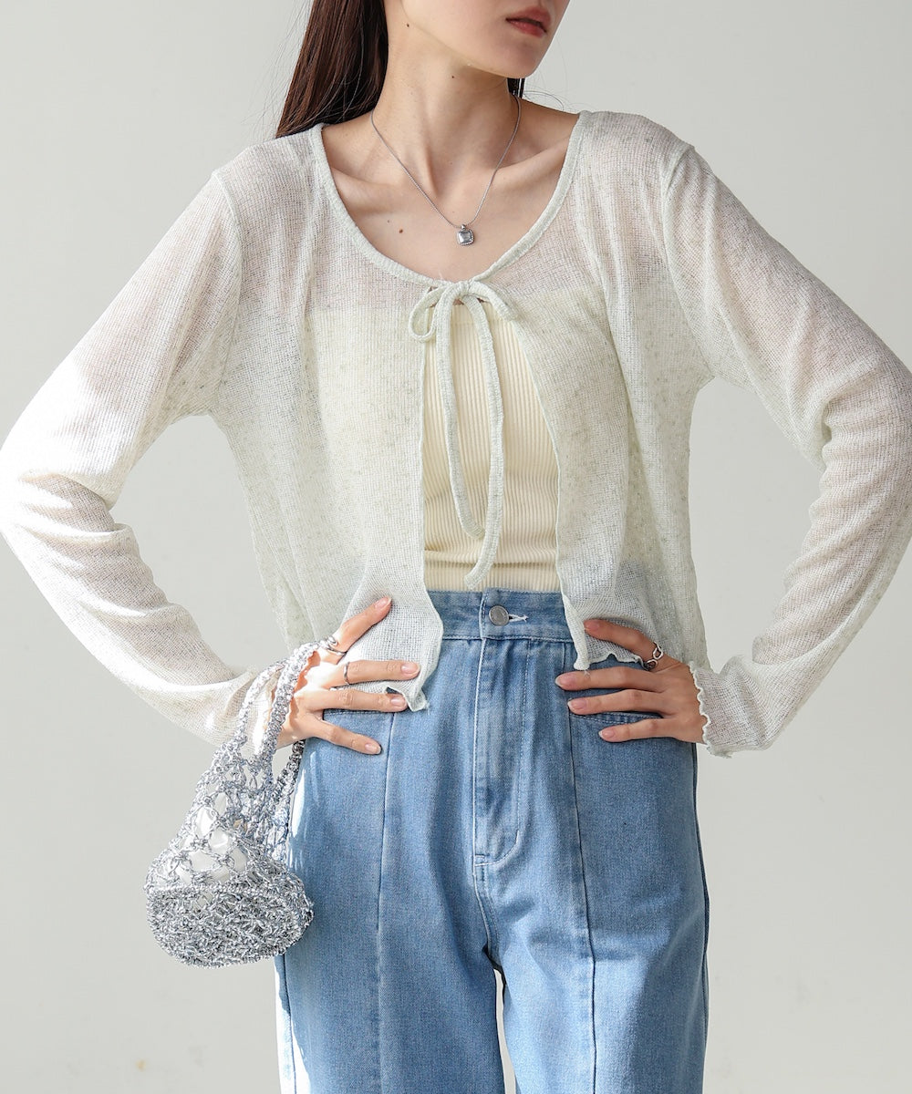 メランジリボンカーディガン