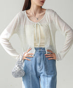 メランジリボンカーディガン