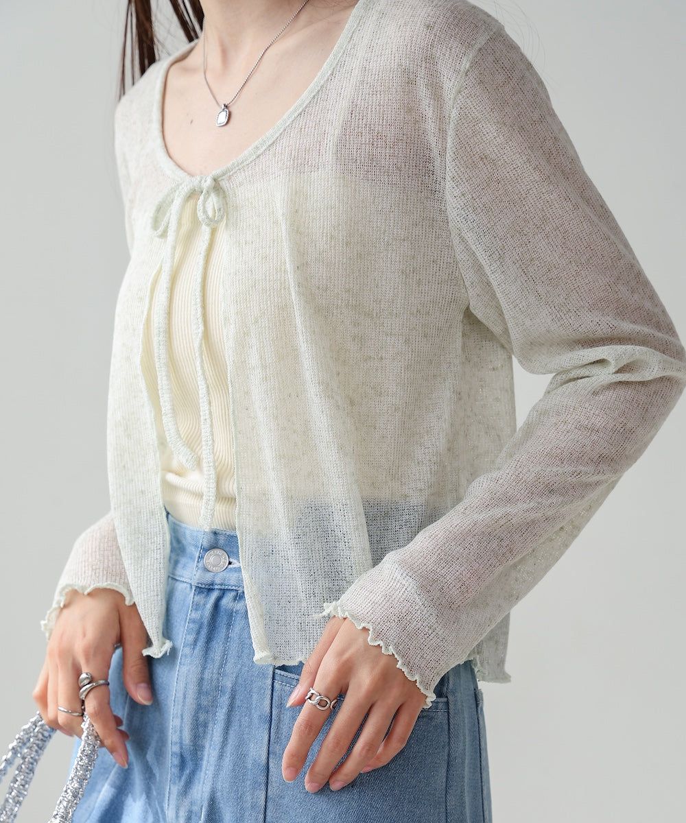 メランジリボンカーディガン