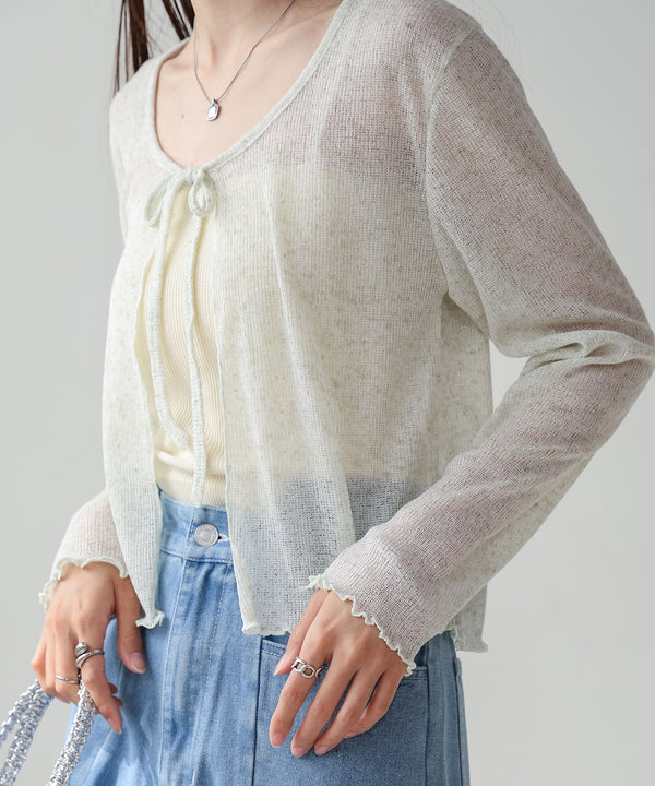 メランジリボンカーディガン