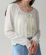 メランジリボンカーディガン