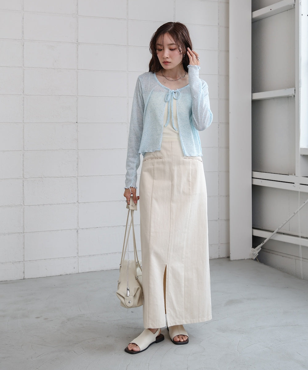 メランジリボンカーディガン