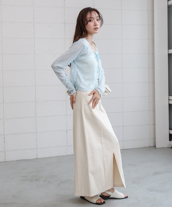 メランジリボンカーディガン