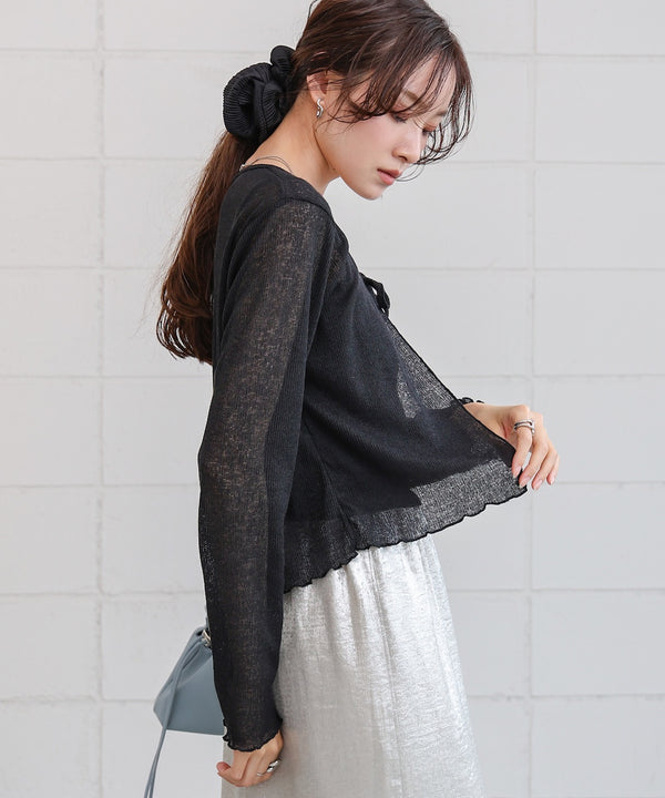 メランジリボンカーディガン