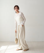 刺繍透かし編みトップス