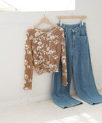 刺繍透かし編みトップス