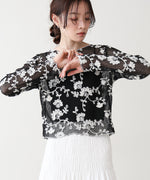 刺繍透かし編みトップス