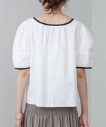 パイピングリボンブラウス