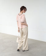 パイピングリボンブラウス