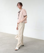 パイピングリボンブラウス