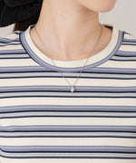 マルチボーダーサイドシャーリングＴシャツ