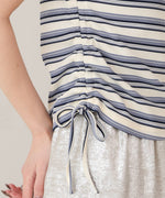 マルチボーダーサイドシャーリングＴシャツ