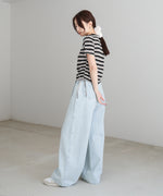 マルチボーダーサイドシャーリングＴシャツ