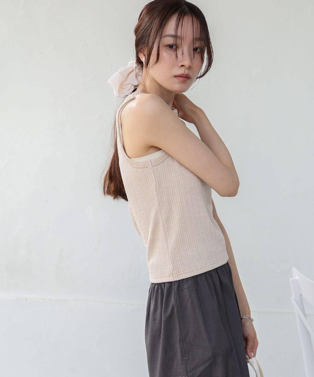 ランダムリブタンクトップ
