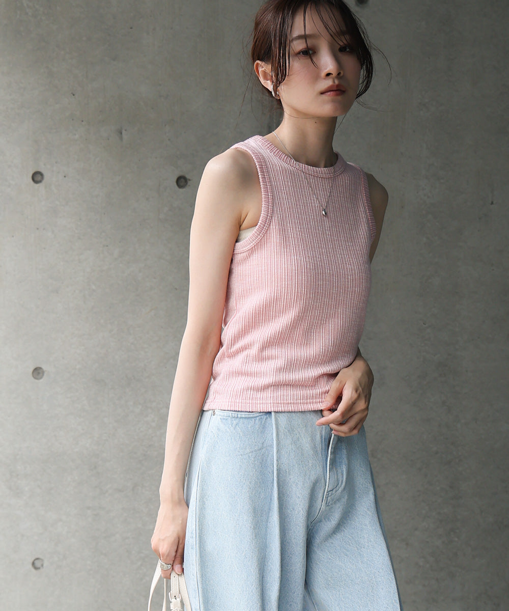 ランダムリブタンクトップ