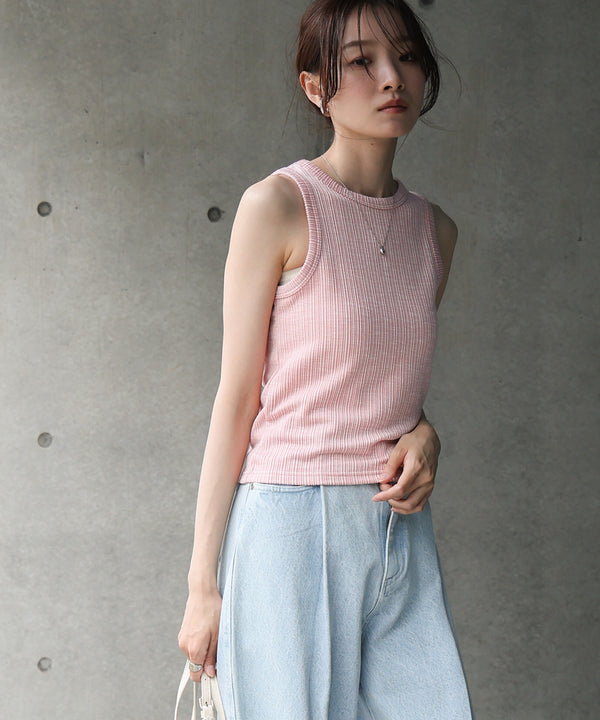 ランダムリブタンクトップ