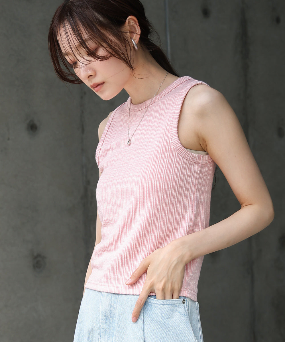 ランダムリブタンクトップ