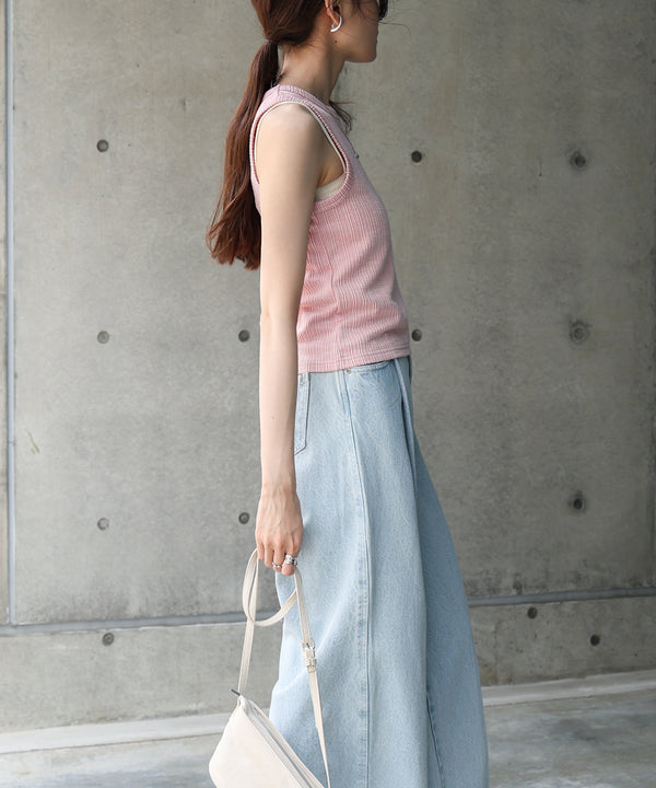 ランダムリブタンクトップ