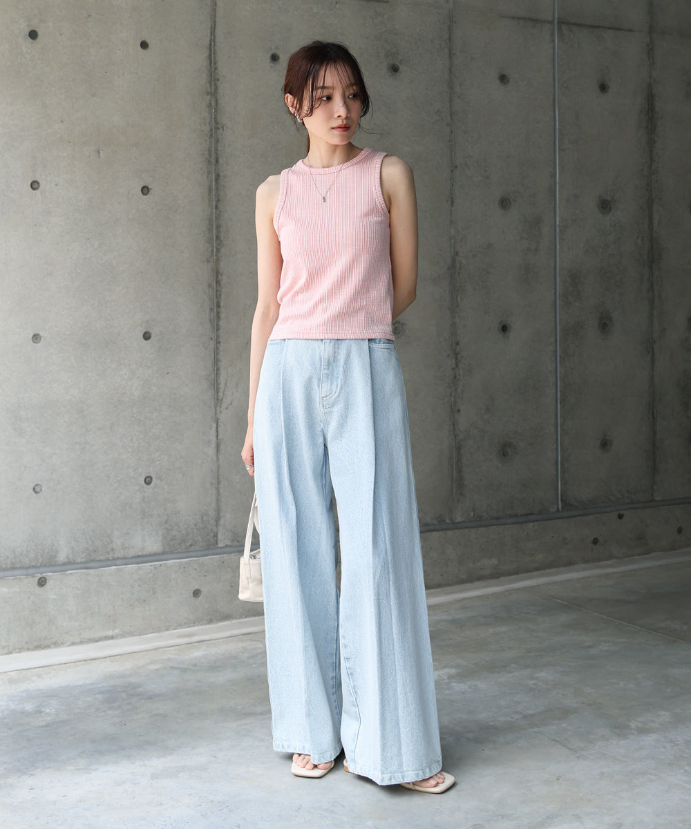 ランダムリブタンクトップ