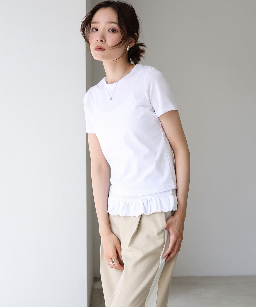 ペプラムバルーンヘムキャミセットＴシャツ