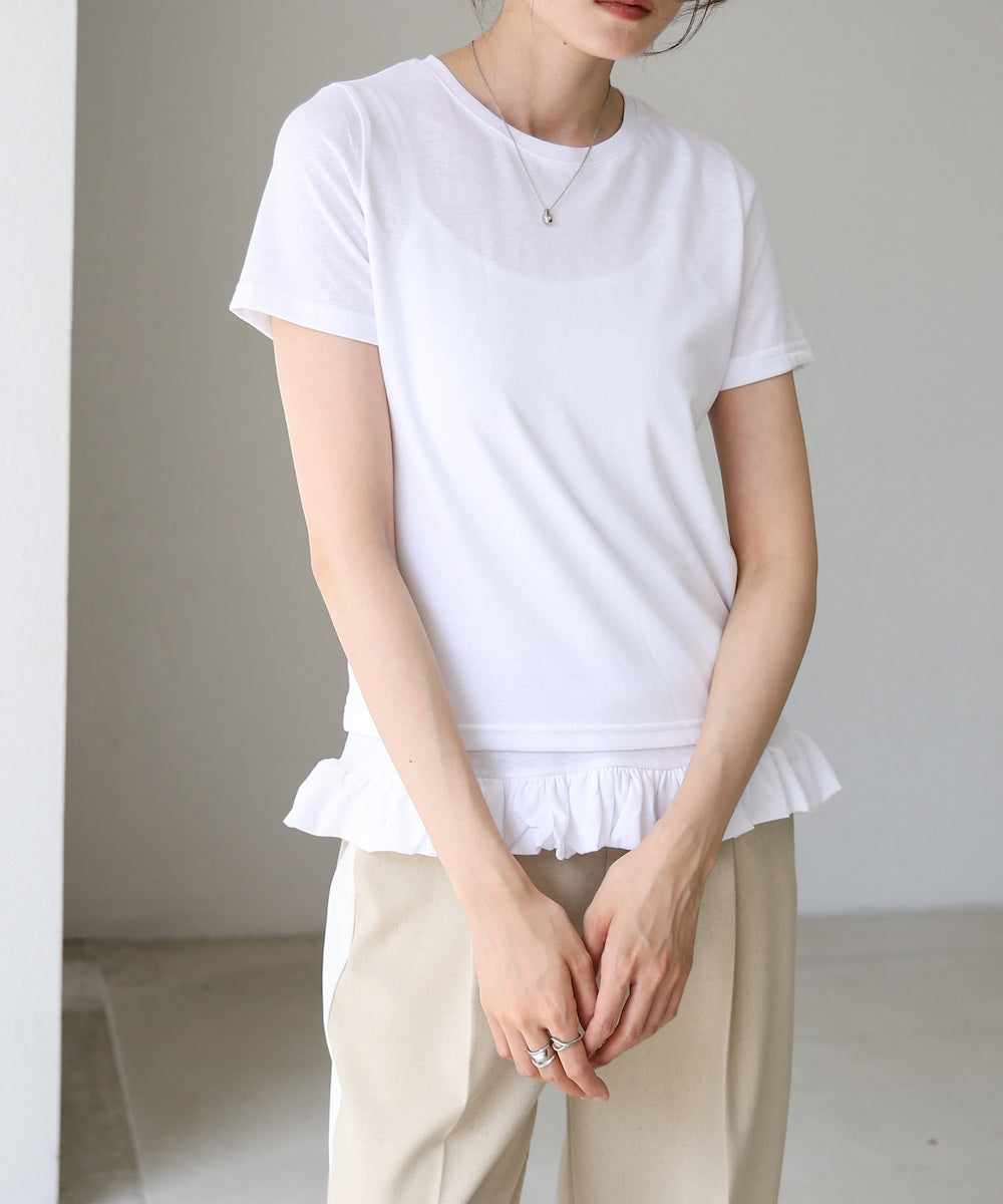 ペプラムバルーンヘムキャミセットＴシャツ