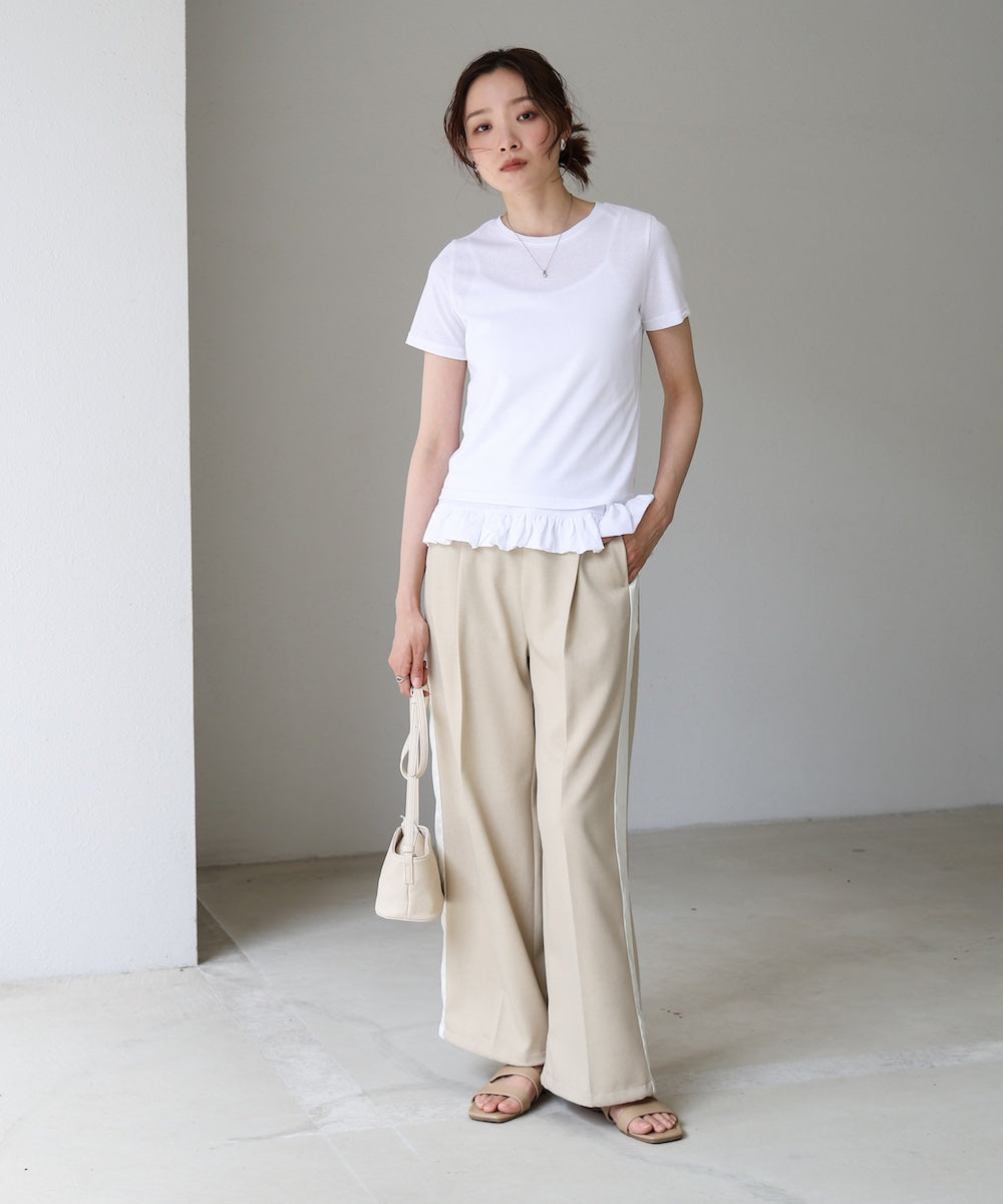 ペプラムバルーンヘムキャミセットＴシャツ