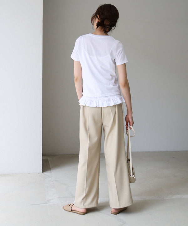 ペプラムバルーンヘムキャミセットＴシャツ